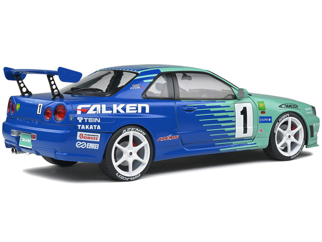 Nissan Skyline GT-R (R34) RHD (Right Hand Drive) #1 Hironori Takeuchi - Yuji Tachikawa "Falken" JGTC (Japan Grand Touring Championship) (2001) "Competition" Series 1/18 Diecast Model Car by Solido-4