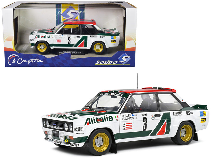 Fiat 131 Abarth #3 Markku Alen - Ilkka Kivimaki 3rd Place "Rallye Montecarlo" (1979) "Competition" Series 1/18 Diecast Model Car by Solido-0