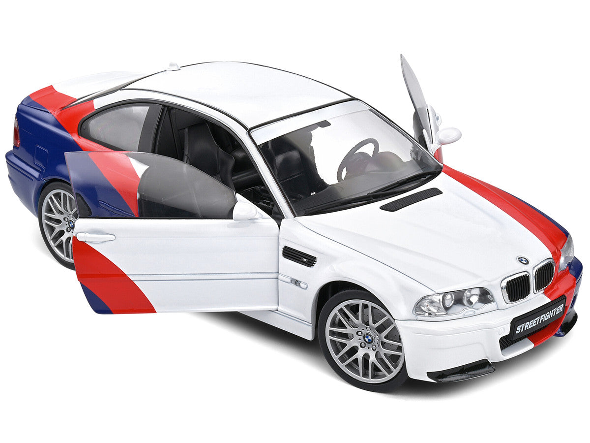 2000 BMW E46 M3 "Streetfighter" White with Blue and Red Graphics 1/18 Diecast Model Car by Solido-1