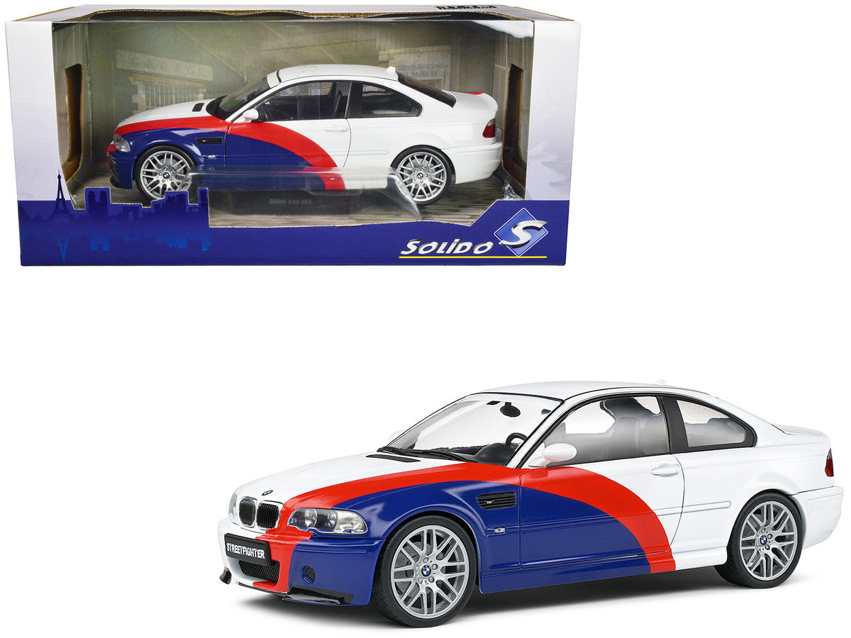 2000 BMW E46 M3 "Streetfighter" White with Blue and Red Graphics 1/18 Diecast Model Car by Solido-0