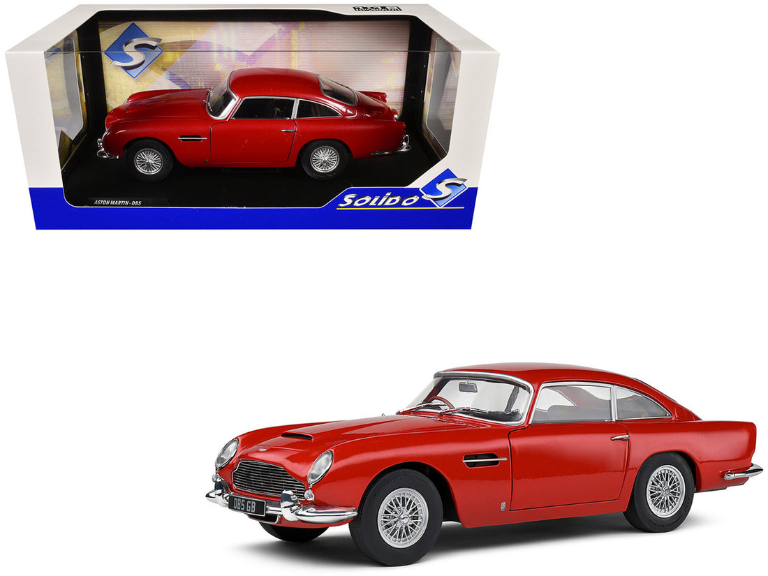 1964 Aston Martin DB5 RHD (Right Hand Drive) Red Metallic 1/18 Diecast Model Car by Solido-4