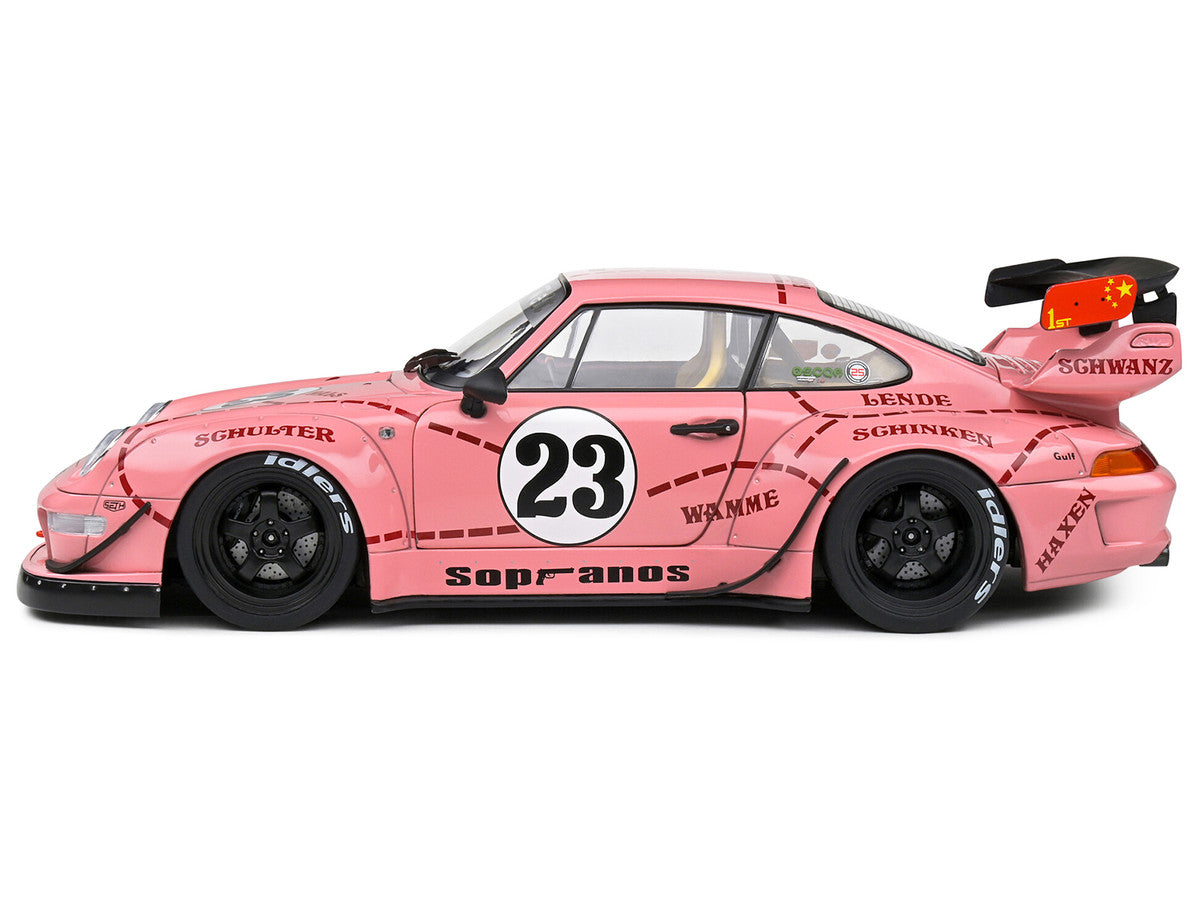 RWB 2020 Bodykit #23 "Pink Pig" Pink with Graphics 1/18 Diecast Model Car by Solido 5