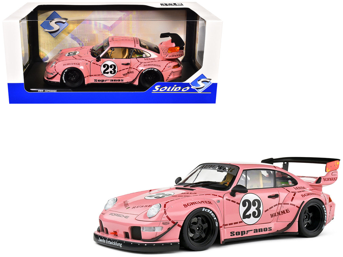 RWB 2020 Bodykit #23 "Pink Pig" Pink with Graphics 1/18 Diecast Model Car by Solido 4