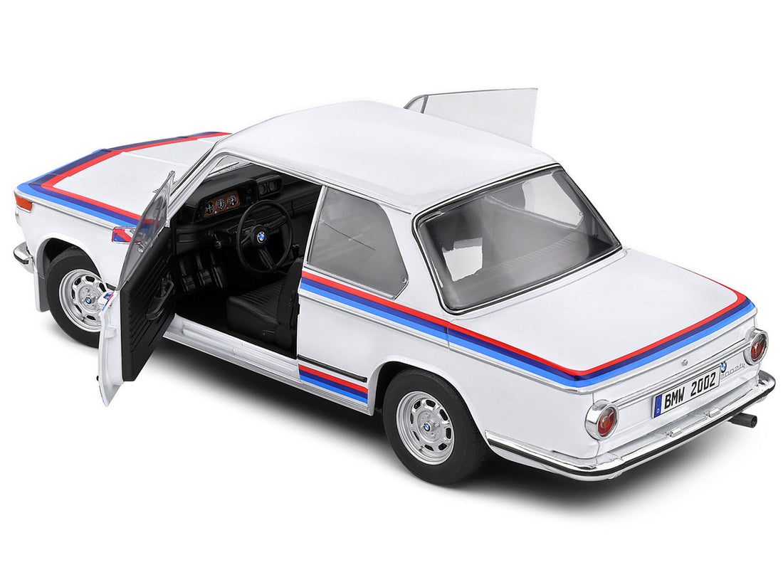 1971 BMW 2002 Tii Turbo "Evocation" White with Stripes 1/18 Diecast Model Car by Solido-2