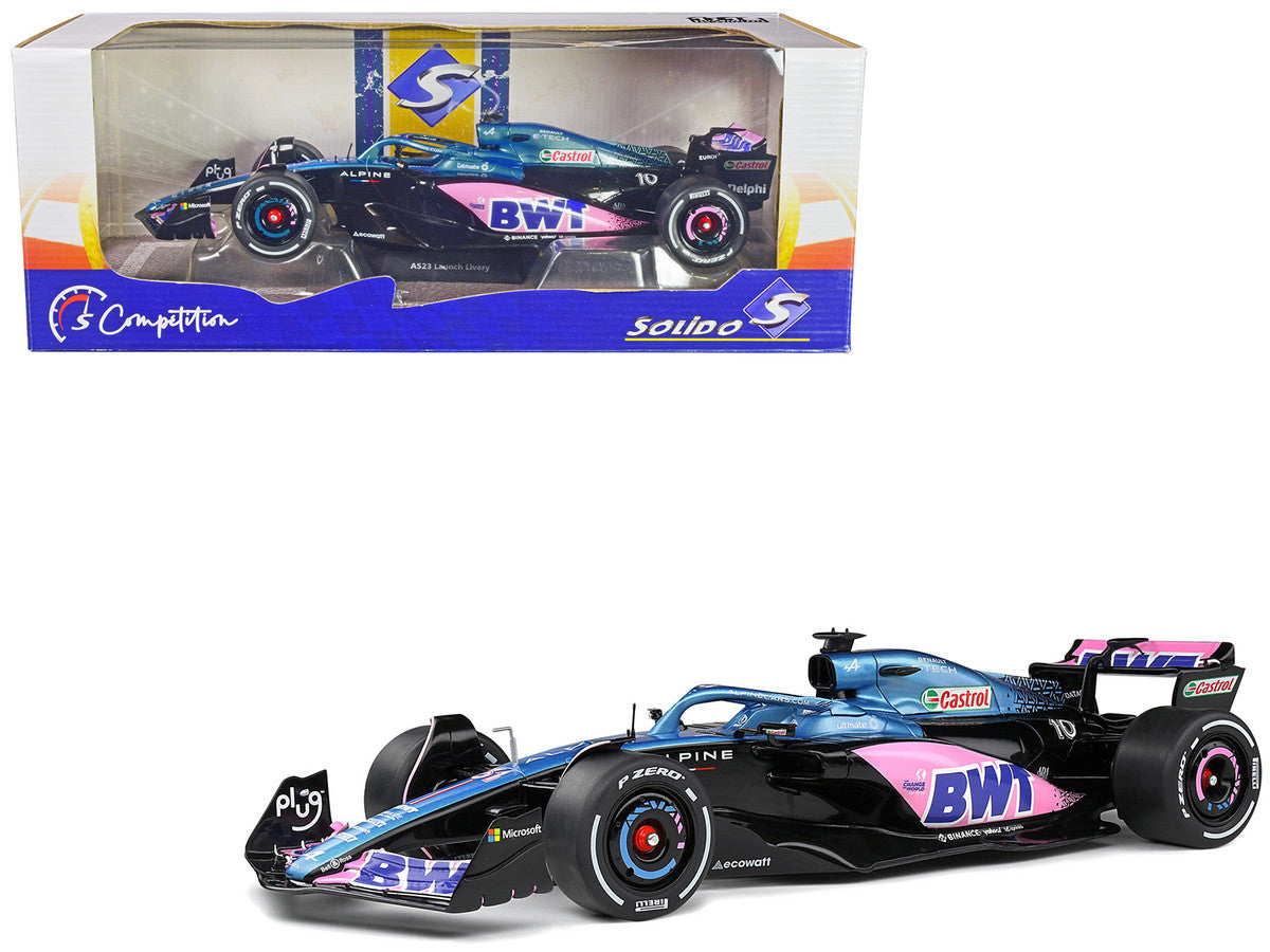 Alpine A523 Blue Edition "BWT" Formula One F1 "Presentation Version" (2023) "Competition" Series 1/18 Diecast Model Car by Solido-0
