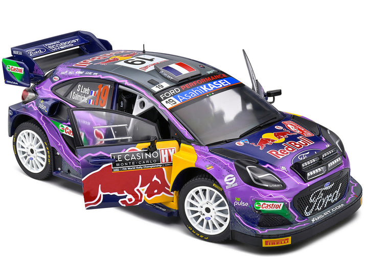 Ford Puma Rally1 Hybrid #19 Sebastien Loeb - Isabelle Galmiche Champion "Rallye Montecarlo" (2022) "Competition" Series 1/18 Diecast Model Car by Solido-1