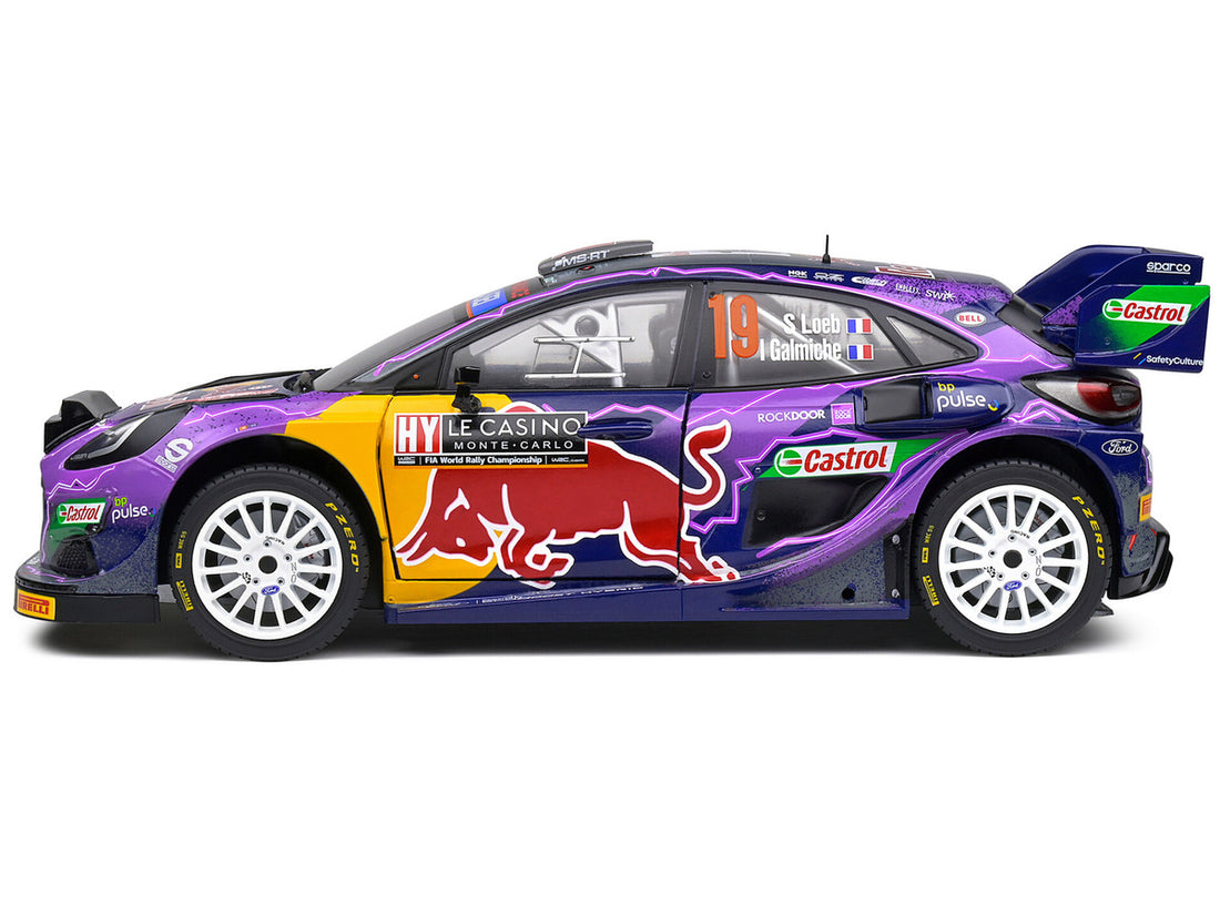 Ford Puma Rally1 Hybrid #19 Sebastien Loeb - Isabelle Galmiche Champion "Rallye Montecarlo" (2022) "Competition" Series 1/18 Diecast Model Car by Solido-2