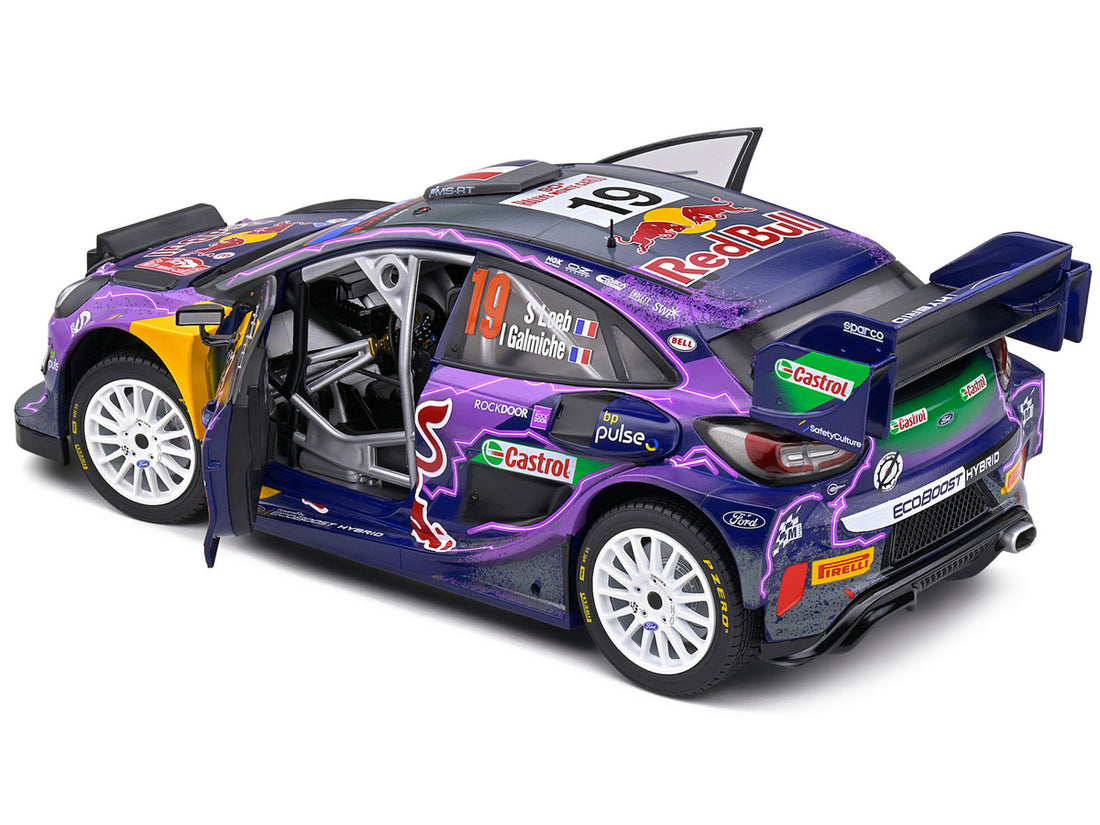 Ford Puma Rally1 Hybrid #19 Sebastien Loeb - Isabelle Galmiche Champion "Rallye Montecarlo" (2022) "Competition" Series 1/18 Diecast Model Car by Solido-3