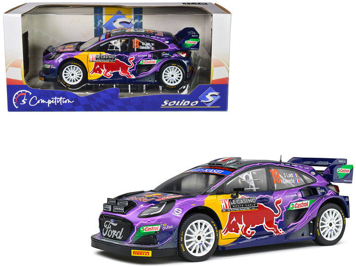 Ford Puma Rally1 Hybrid #19 Sebastien Loeb - Isabelle Galmiche Champion "Rallye Montecarlo" (2022) "Competition" Series 1/18 Diecast Model Car by Solido-0