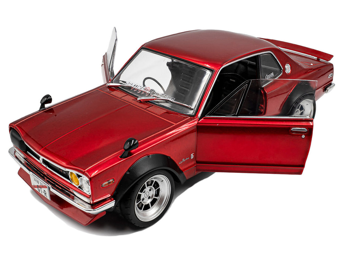 Nissan Skyline (C10) 1970 Hakosuka RHD (Right Hand Drive) Red Metallic 1/18 Diecast Model Car by Solido 3