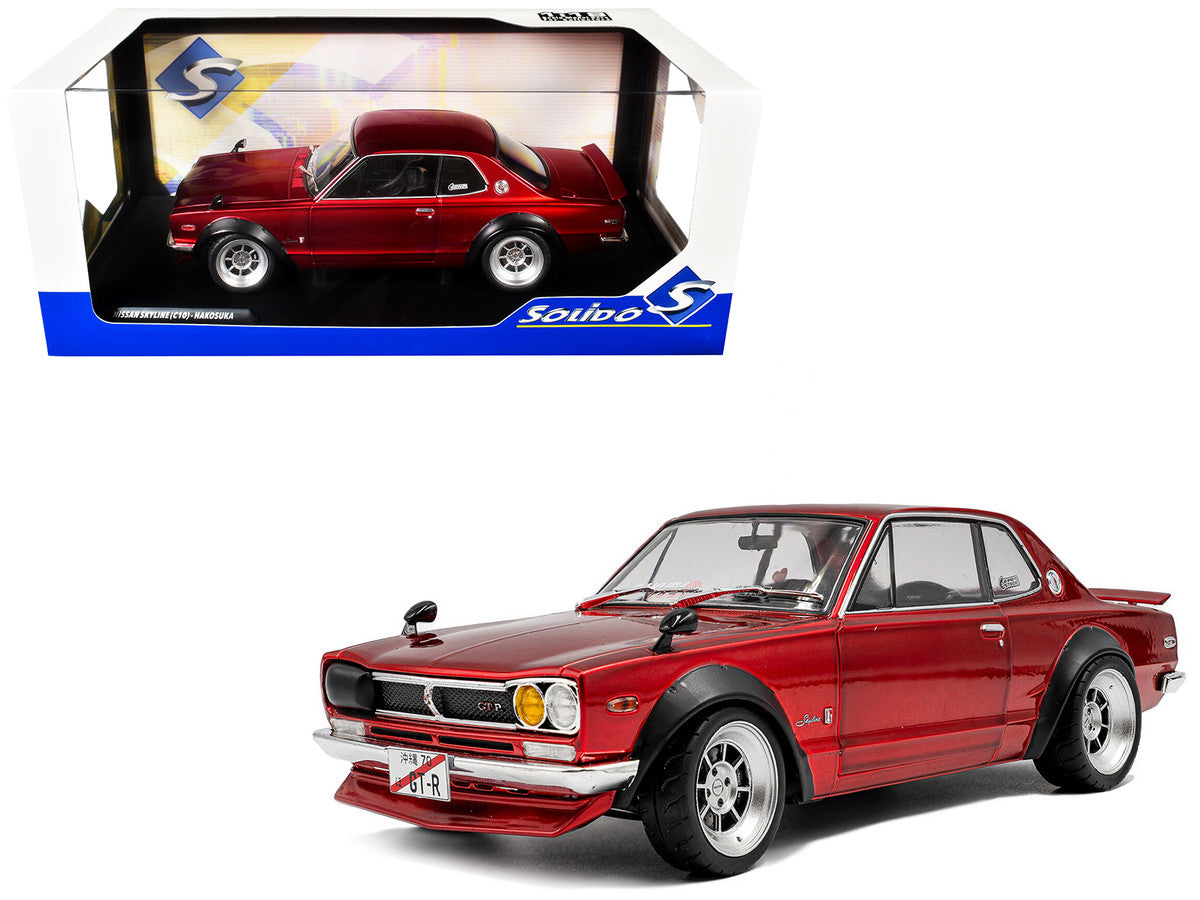 Nissan Skyline (C10) 1970 Hakosuka RHD (Right Hand Drive) Red Metallic 1/18 Diecast Model Car by Solido 5