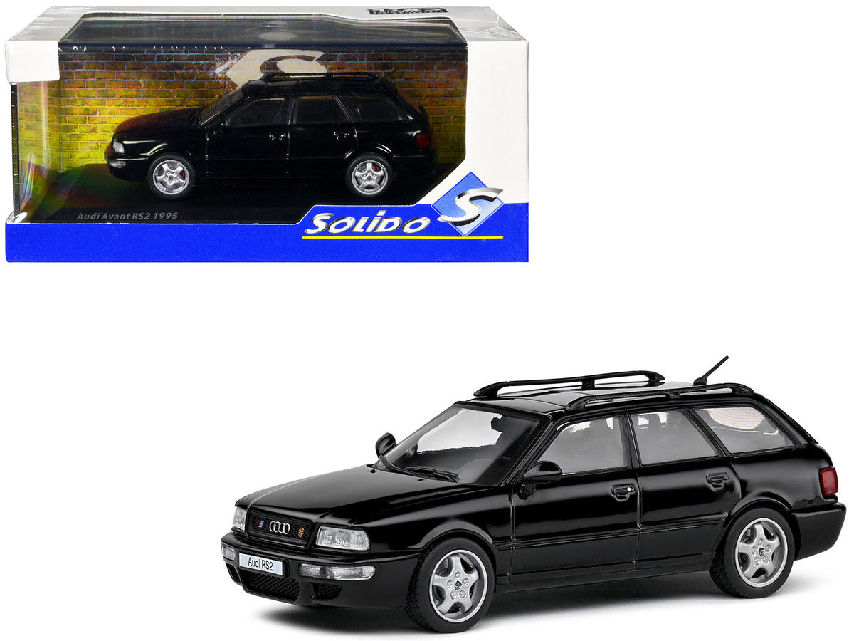 1995 Audi Avant RS2 Brilliant Black with Roofrack 1/43 Diecast Model Car by Solido-4
