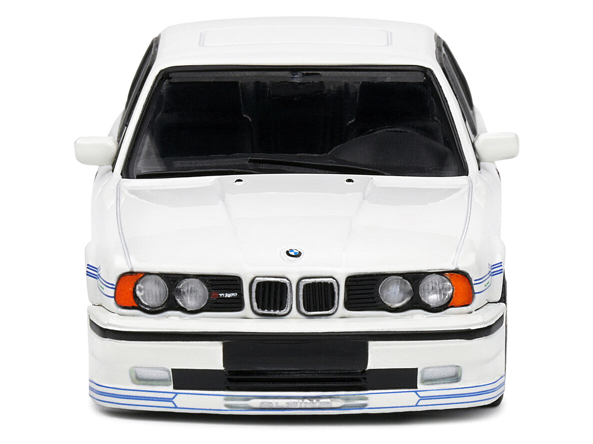 1994 BMW E34 Alpina B10 BiTurbo White with Blue Stripes 1/43 Diecast Model Car by Solido-3