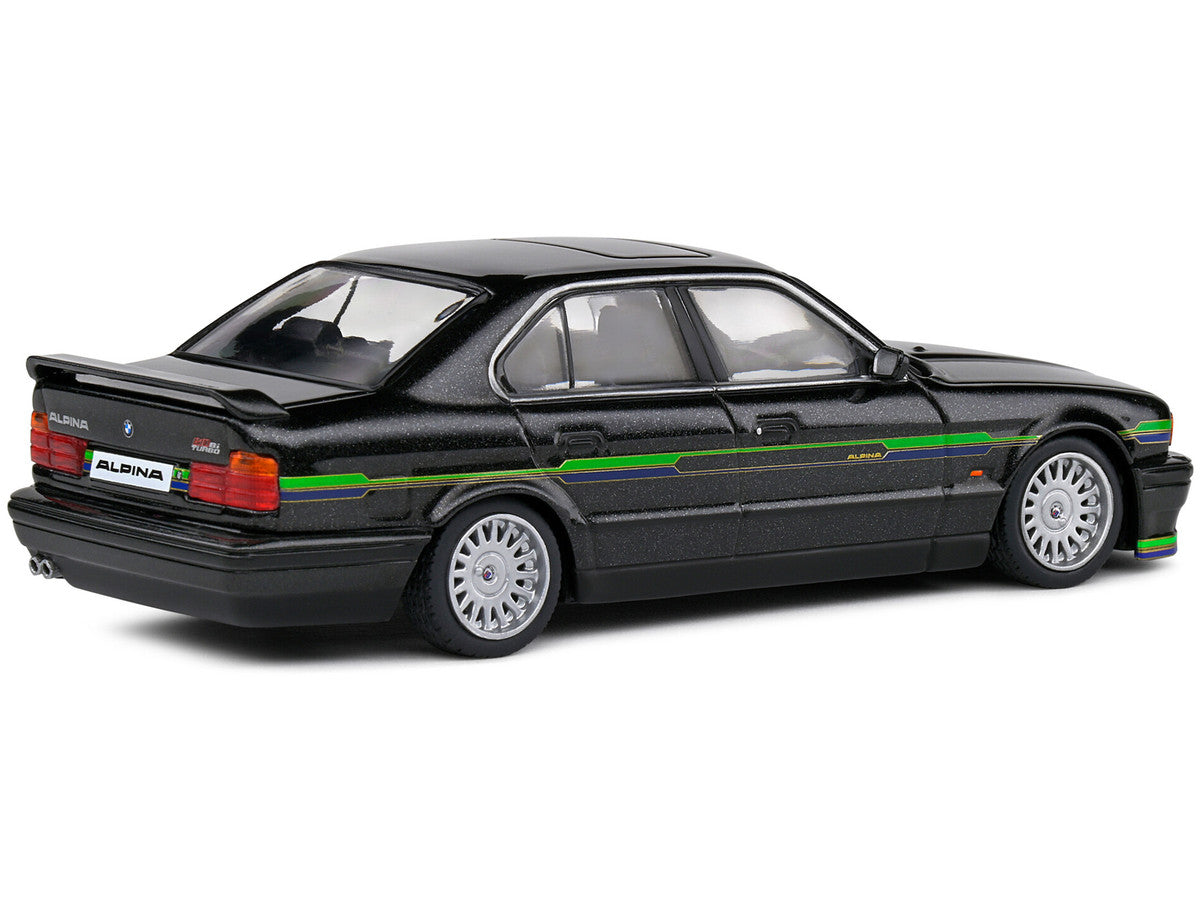1994 BMW E34 Alpina B10 BiTurbo Black Metallic with Green Graphics 1/43 Diecast Model Car by Solido-3