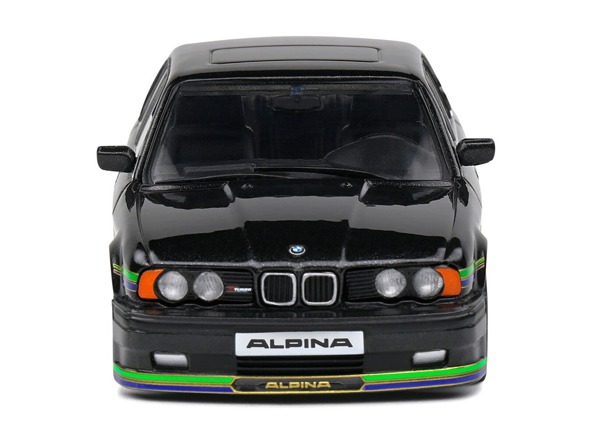 1994 BMW E34 Alpina B10 BiTurbo Black Metallic with Green Graphics 1/43 Diecast Model Car by Solido-1
