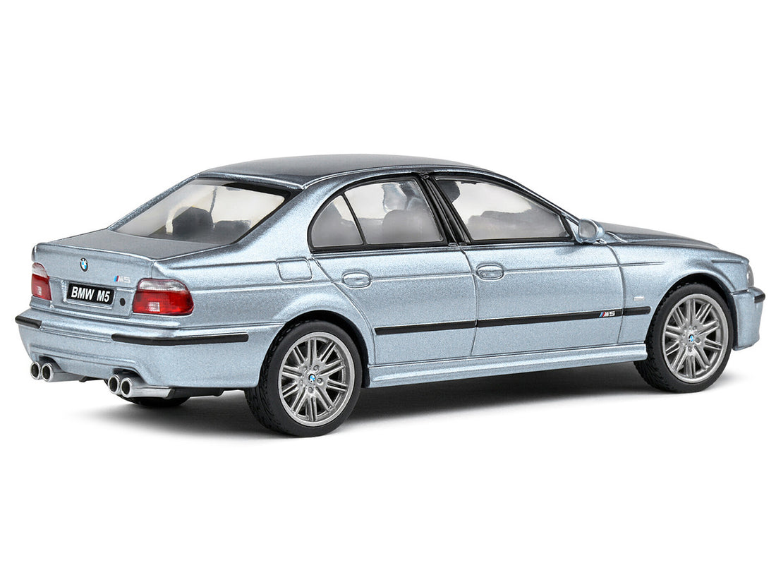 2003 BMW E39 M5 Silver Water Blue Metallic 1/43 Diecast Model Car by Solido-2