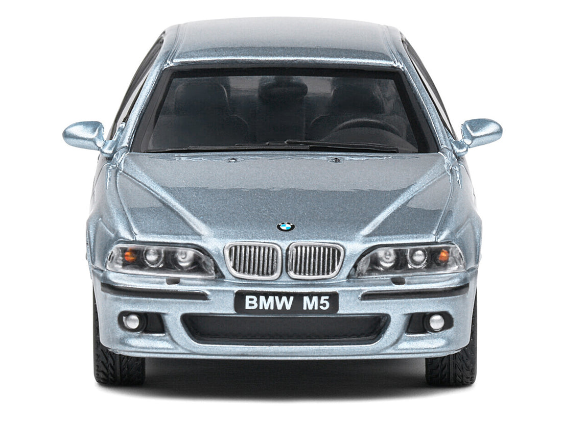 2003 BMW E39 M5 Silver Water Blue Metallic 1/43 Diecast Model Car by Solido-4