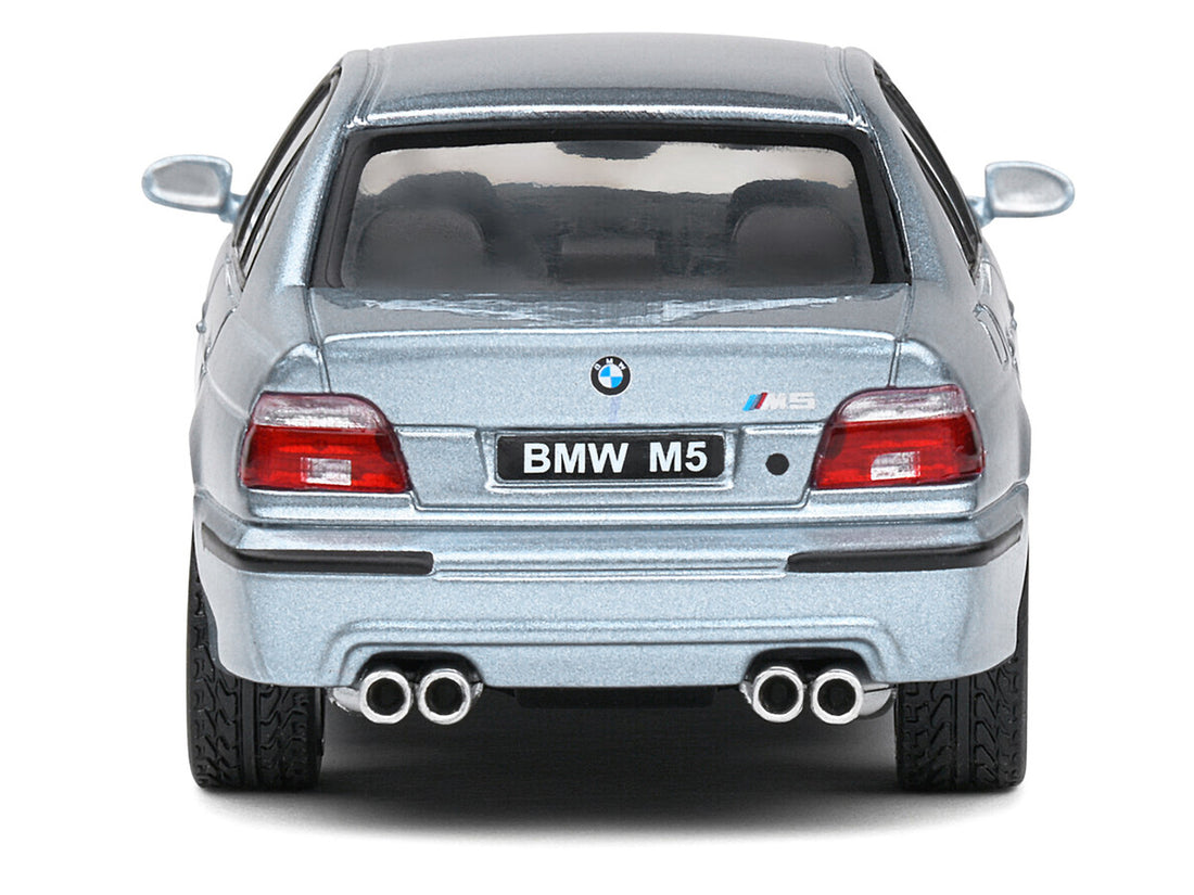 2003 BMW E39 M5 Silver Water Blue Metallic 1/43 Diecast Model Car by Solido-3