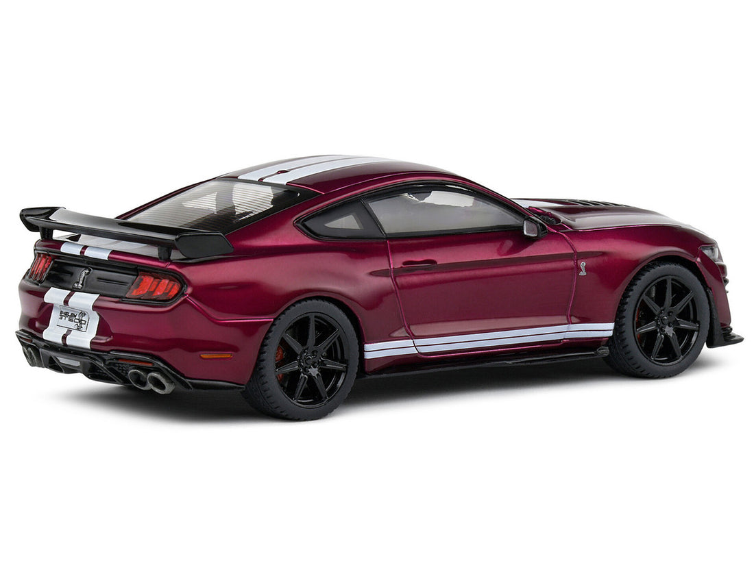 Shelby Mustang GT500 Fast Track Candy Purple with White Stripes 1/43 Diecast Model Car by Solido-1