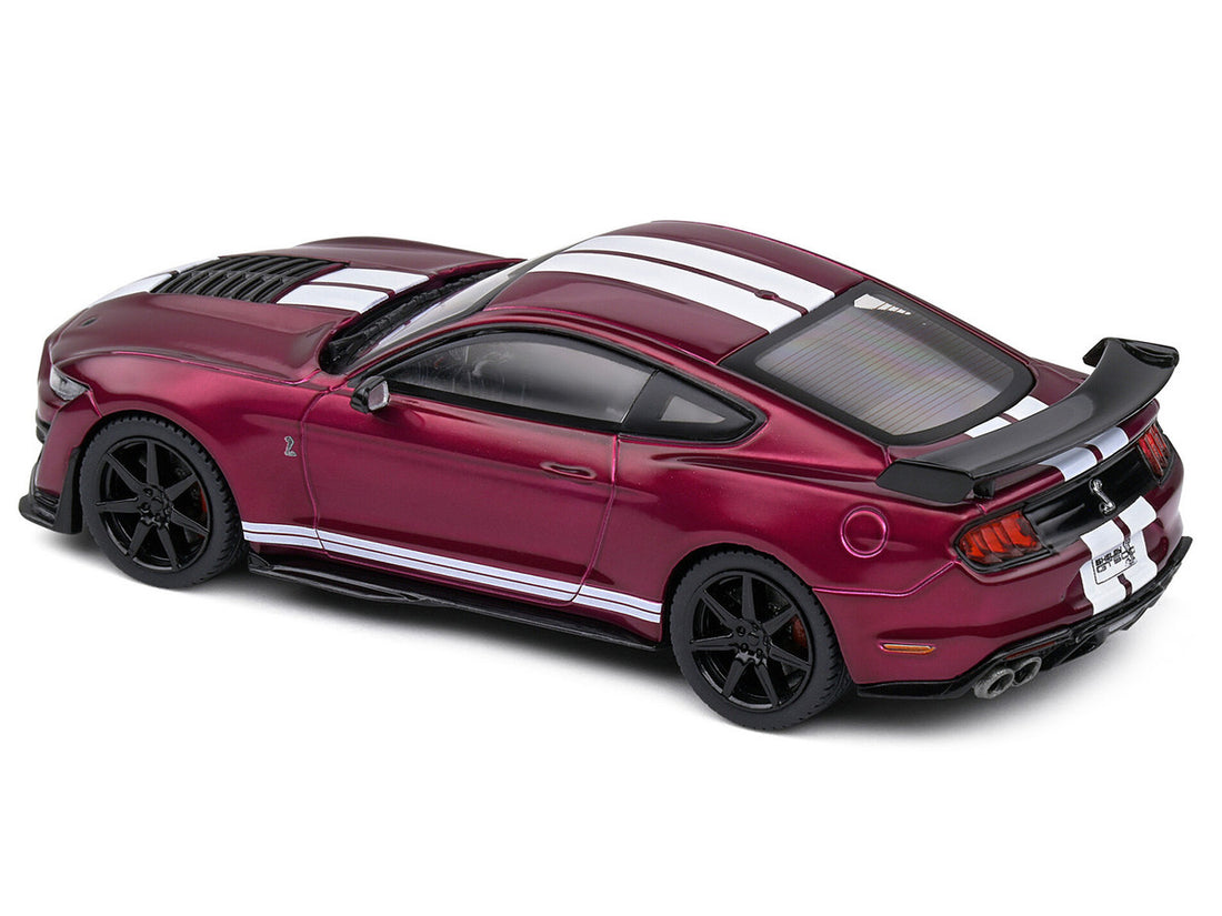 Shelby Mustang GT500 Fast Track Candy Purple with White Stripes 1/43 Diecast Model Car by Solido-2