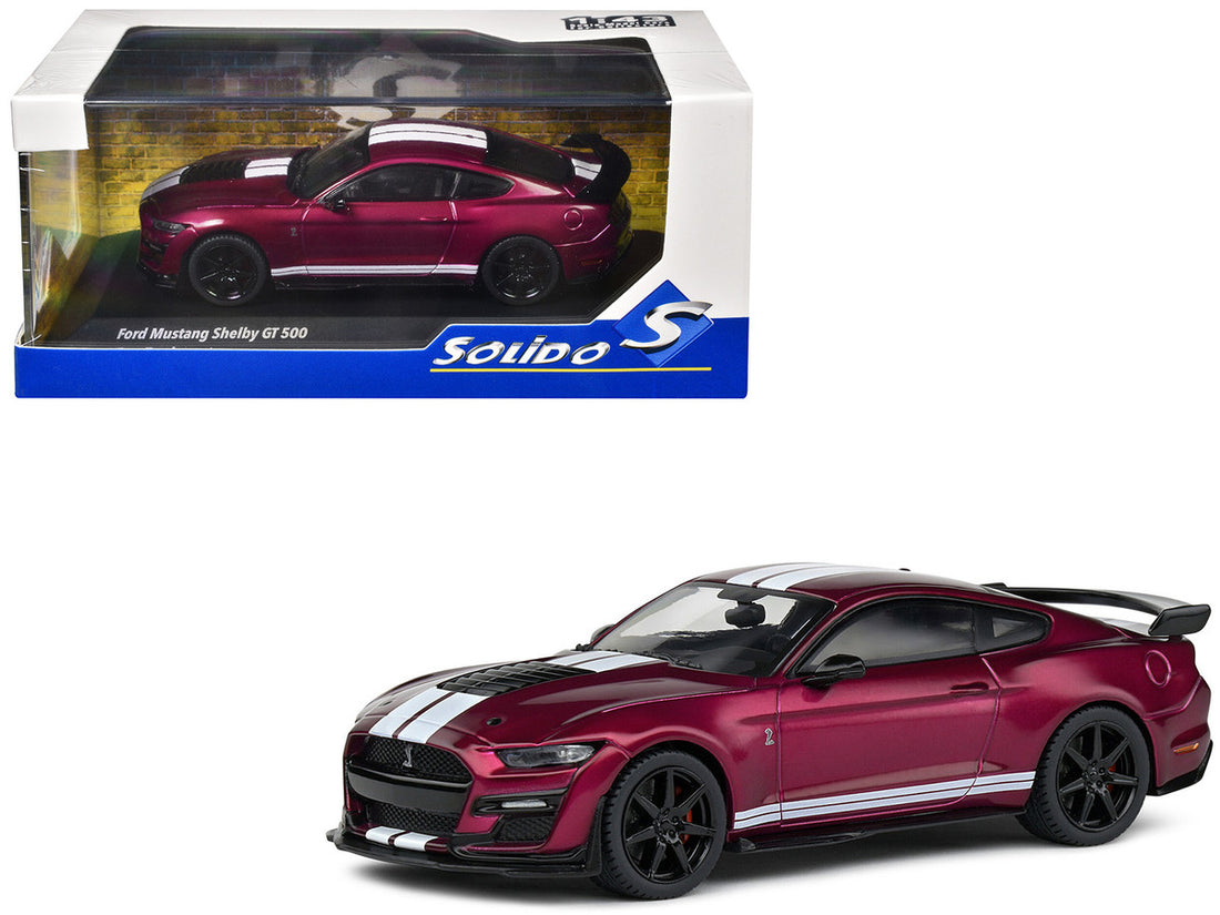 Shelby Mustang GT500 Fast Track Candy Purple with White Stripes 1/43 Diecast Model Car by Solido-4