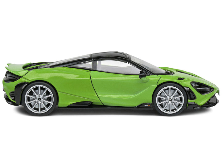 2020 McLaren 765 LT Lime Green Metallic and Black 1/43 Diecast Model Car by Solido-1