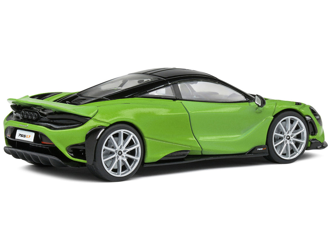 2020 McLaren 765 LT Lime Green Metallic and Black 1/43 Diecast Model Car by Solido-2