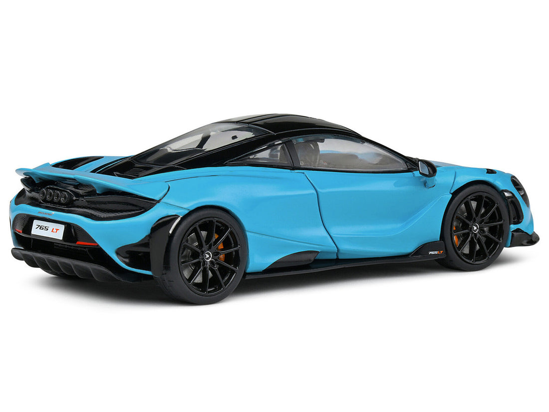 2020 McLaren 765 LT Curacao Blue with Black Top 1/43 Diecast Model Car by Solido-1