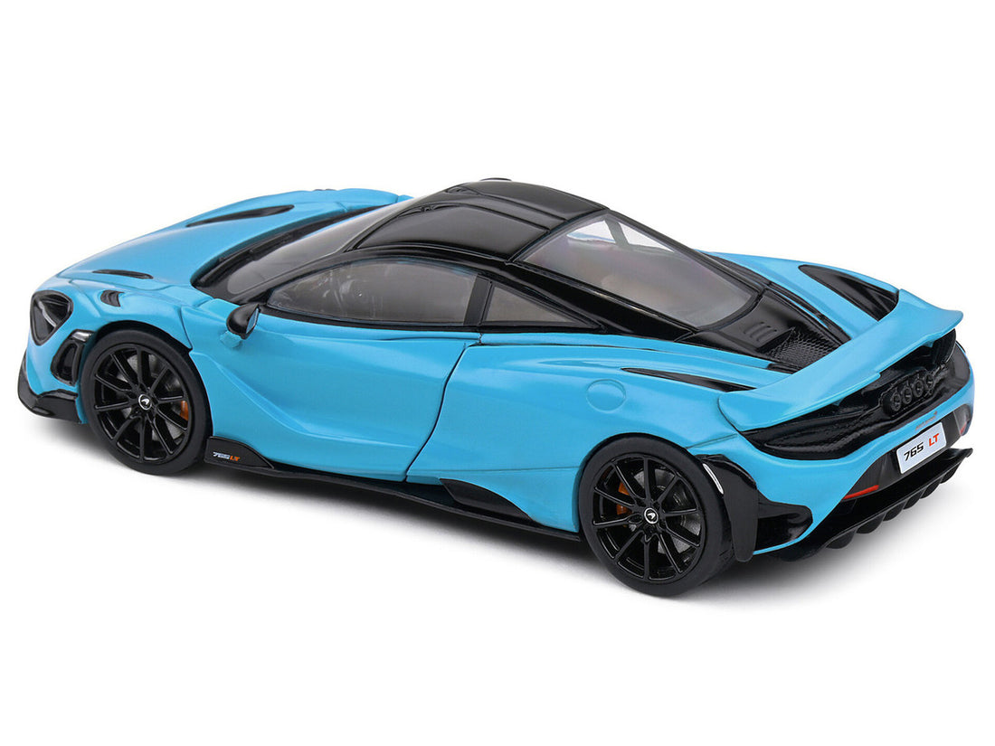 2020 McLaren 765 LT Curacao Blue with Black Top 1/43 Diecast Model Car by Solido-0