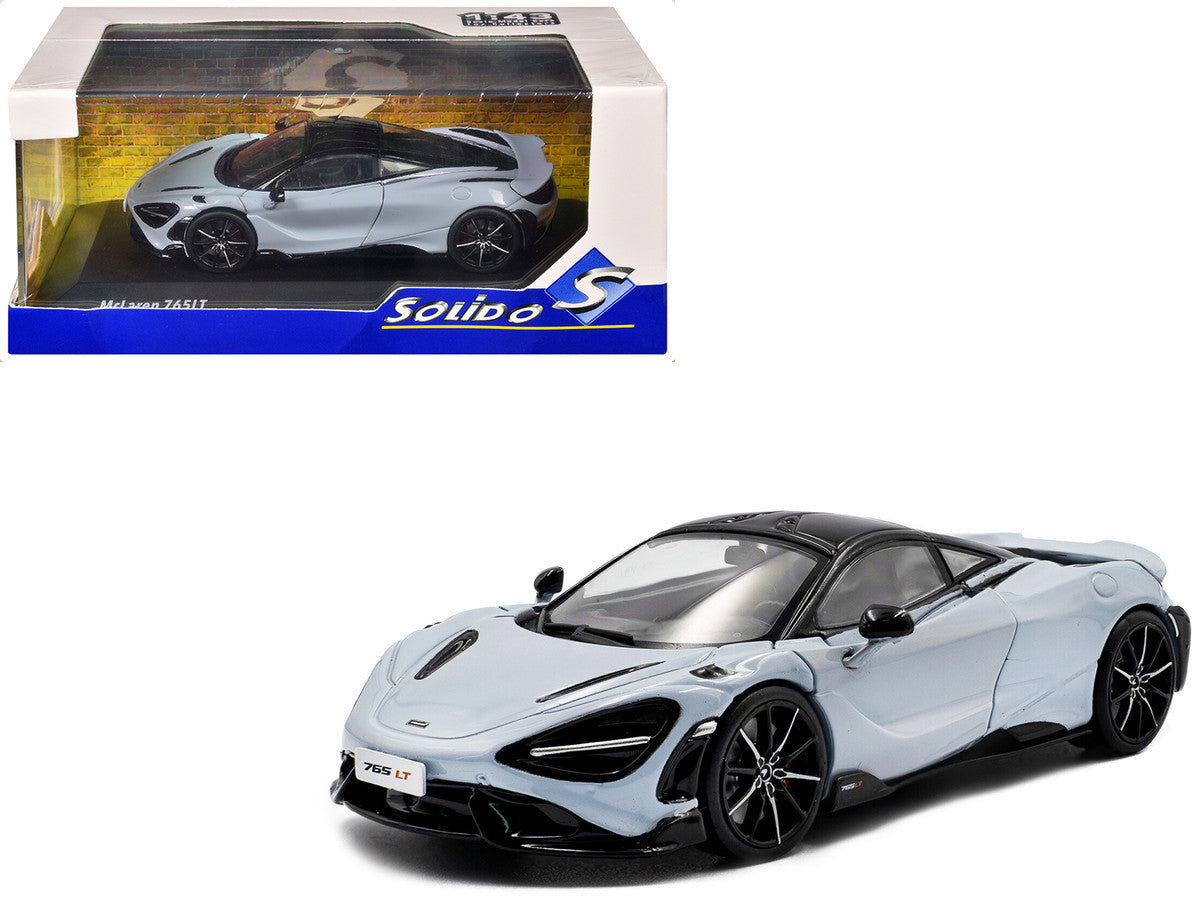 McLaren 2020 765LT Ceramic Gray with Black Top 1/43 Diecast Model Car by Solido 5