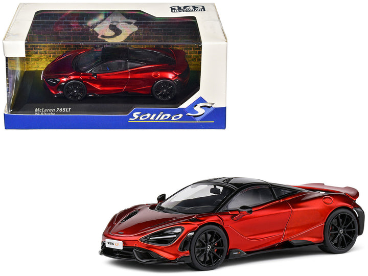 2020 McLaren 765 LT Volcano Red Metallic with Black Top 1/43 Diecast Model Car by Solido-0