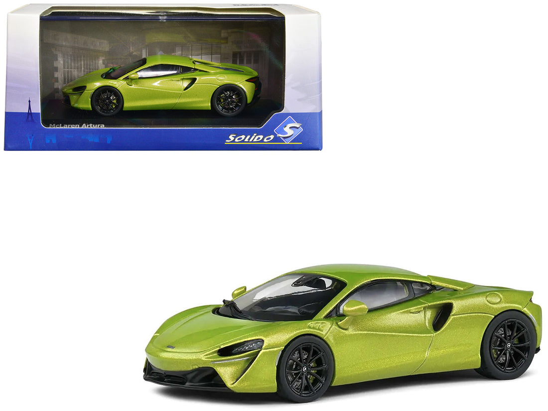 McLaren Artura Hybrid Supercar Light Green Metallic 1/43 Diecast Model Car by Solido-0