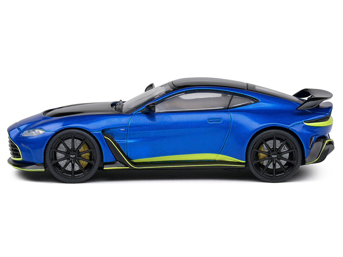 Aston Martin V12 Vantage Blue Metallic with Black Hood and Top 1/43 Diecast Model Car by Solido-2