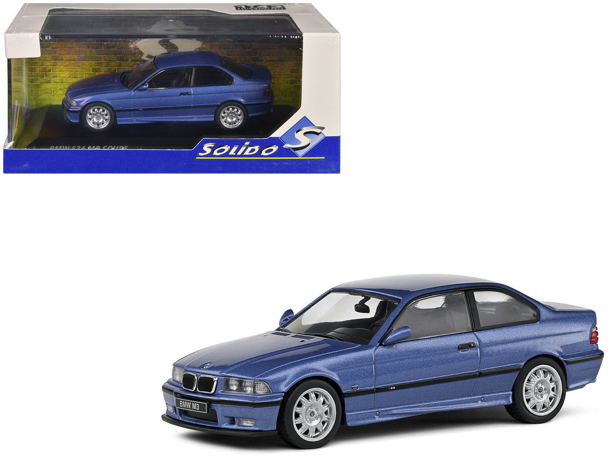 1999 BMW E36 M3 Coupe Estoril Blue Metallic 1/43 Diecast Model Car by Solido-4