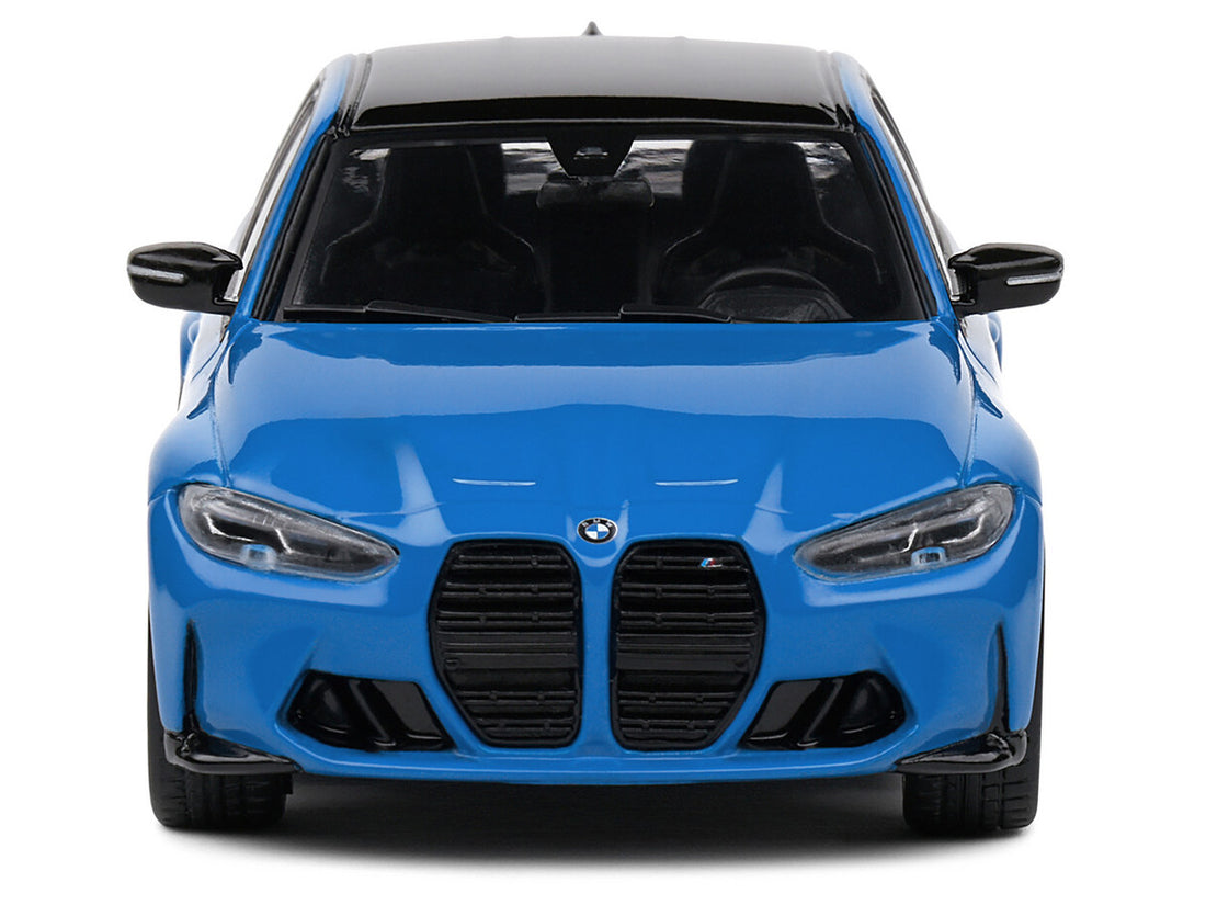 2023 BMW M3 Sedan (G80) Competition Santorini Blue with Black Top 1/43 Diecast Model Car by Solido-2