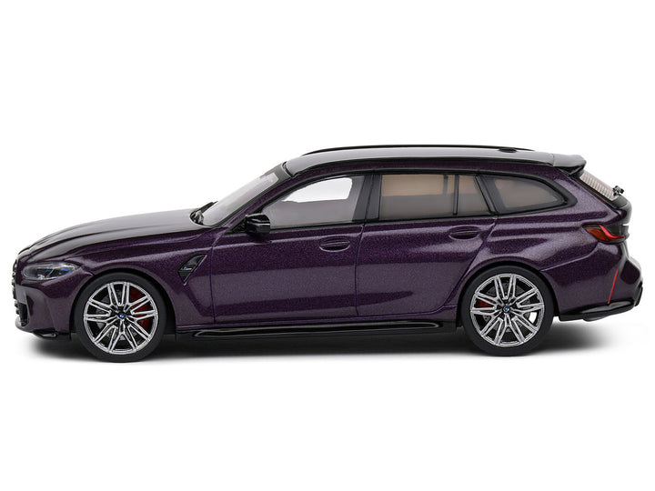 2023 BMW M3 Touring (G81) Competition Daytona Violet Metallic with Black Top 1/43 Diecast Model Car by Solido-1