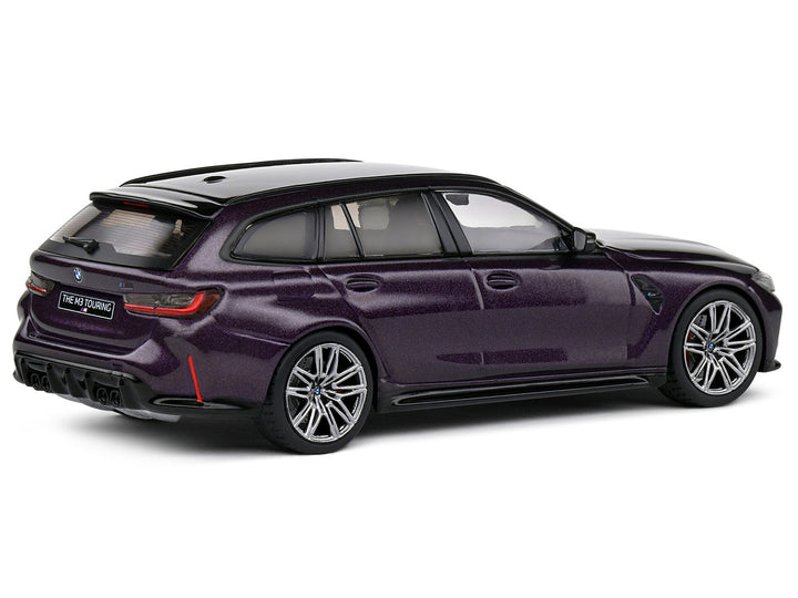 2023 BMW M3 Touring (G81) Competition Daytona Violet Metallic with Black Top 1/43 Diecast Model Car by Solido-0