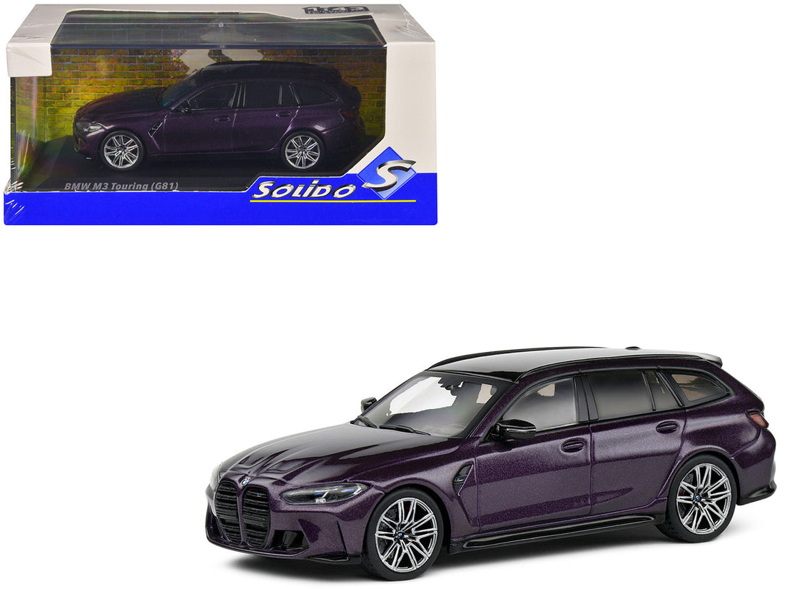 2023 BMW M3 Touring (G81) Competition Daytona Violet Metallic with Black Top 1/43 Diecast Model Car by Solido-4