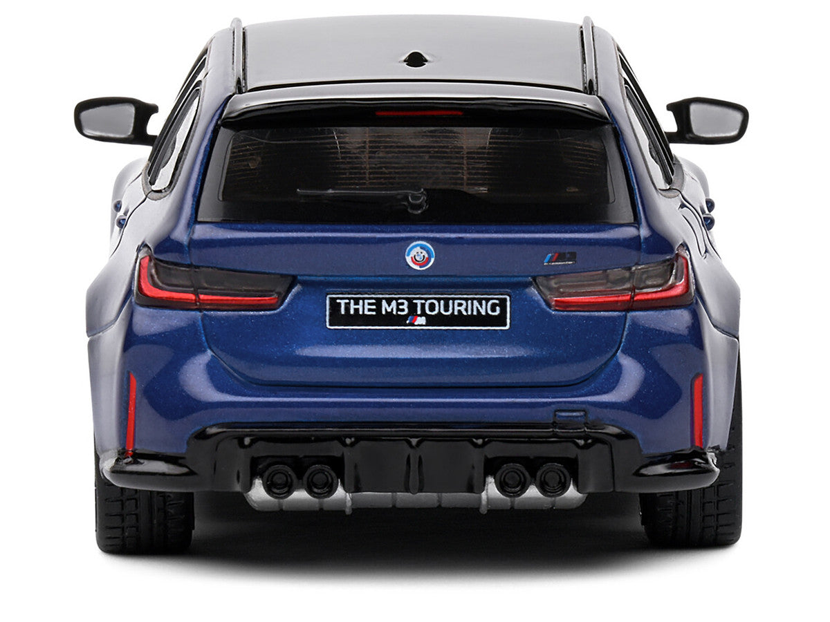 2023 BMW M3 Touring (G81) Competition San Marino Blue Metallic with Black Top 1/43 Diecast Model Car by Solido-2