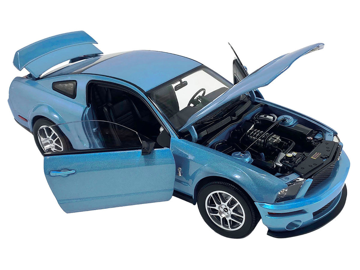 2007 Ford Shelby GT500 Windveil Blue Metallic "Shelby Collectibles" Series 1/18 Diecast Model Car by ACME-2