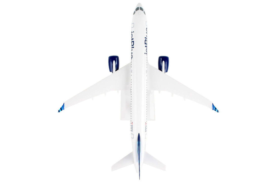 Airbus A220-300 Commercial Aircraft with Landing Gear "JetBlue Airways" (N3044J) White with Blue Tail (Snap-Fit) 1/100 Plastic Model by Skymarks-2