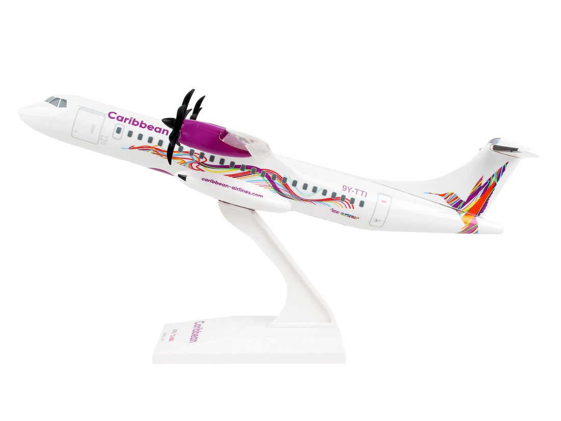 ATR 72-600 Commercial Aircraft "Caribbean Airlines" (9Y-TTI) White with Graphics (Snap-Fit) 1/100 Plastic Model by Skymarks-4