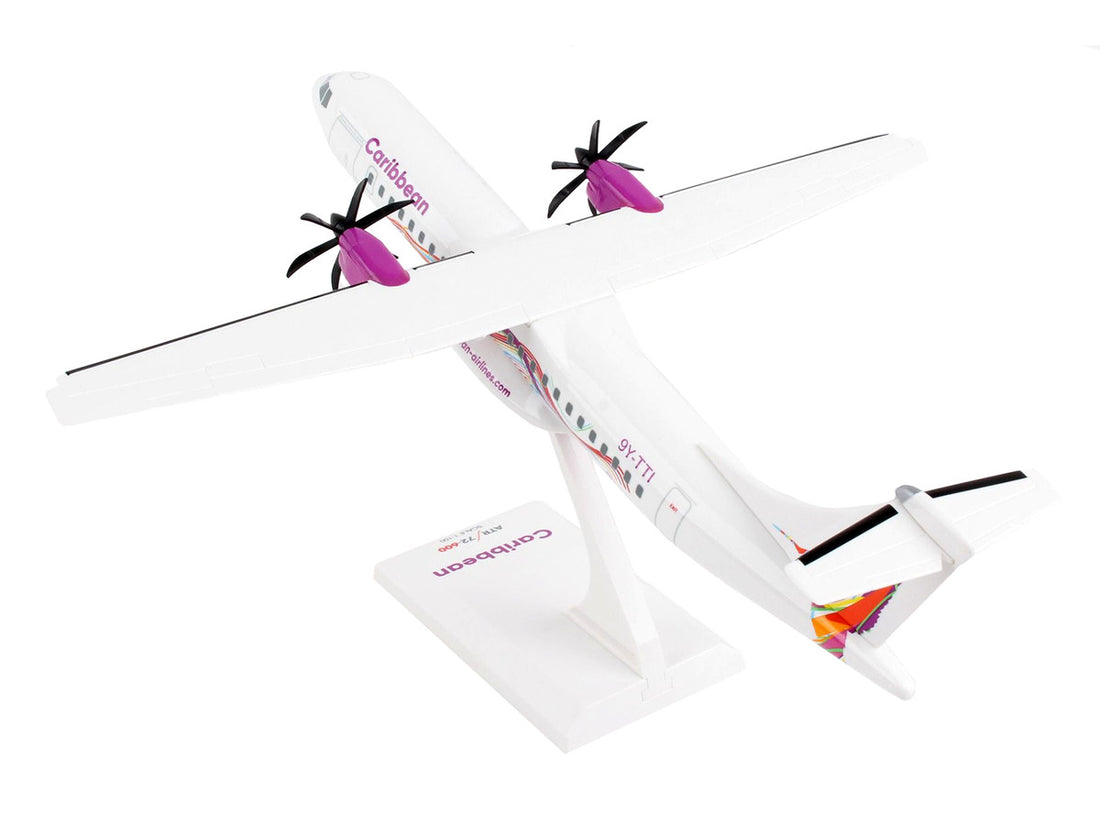 ATR 72-600 Commercial Aircraft "Caribbean Airlines" (9Y-TTI) White with Graphics (Snap-Fit) 1/100 Plastic Model by Skymarks-2