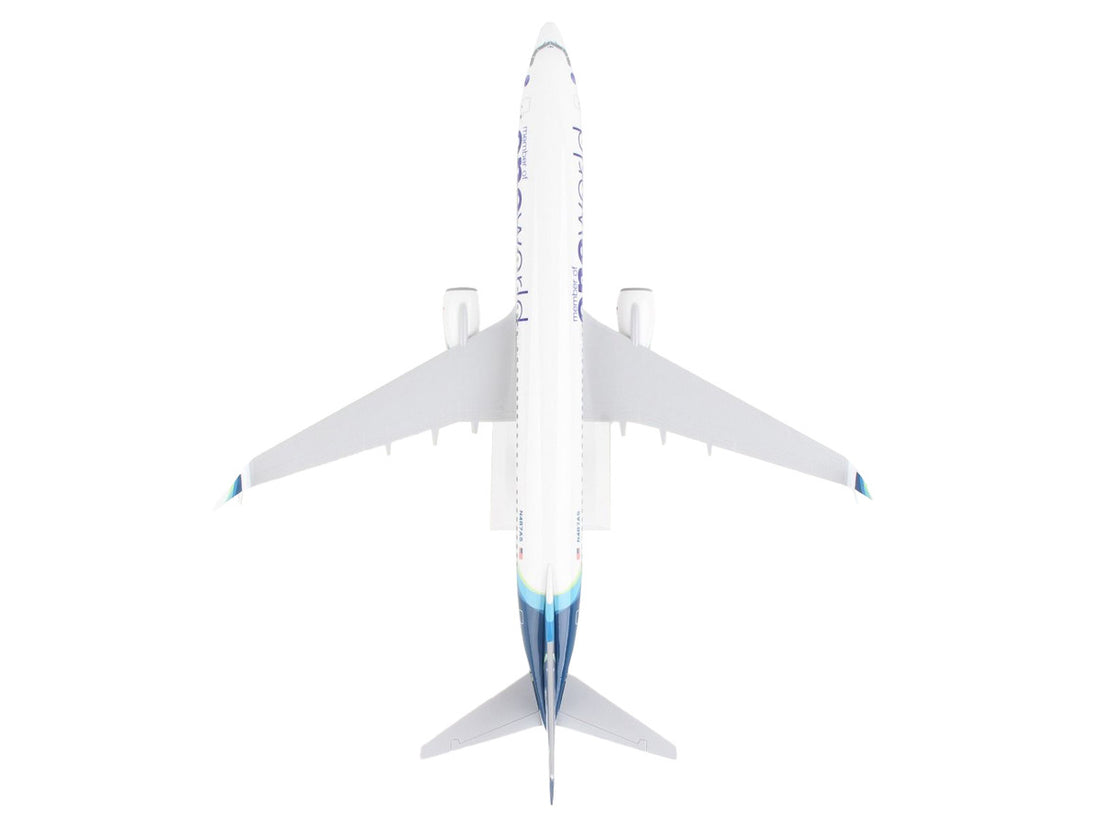 Boeing 737-900 Commercial Aircraft "Alaska Airlines - One World" (N487AS) White with Blue Tail (Snap-Fit) 1/130 Plastic Model by Skymarks-3