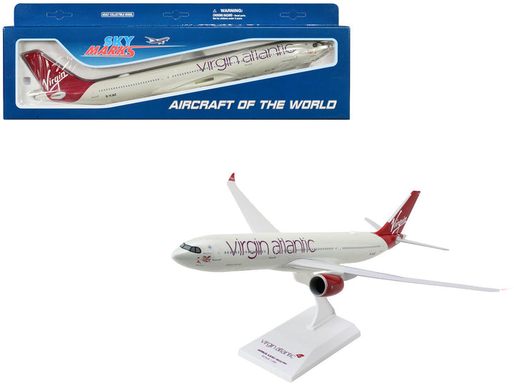 Airbus A330-900 Commercial Aircraft "Virgin Atlantic" (G-VJAZ) Gray with Red Tail (Snap-Fit) 1/200 Plastic Model by Skymarks-0