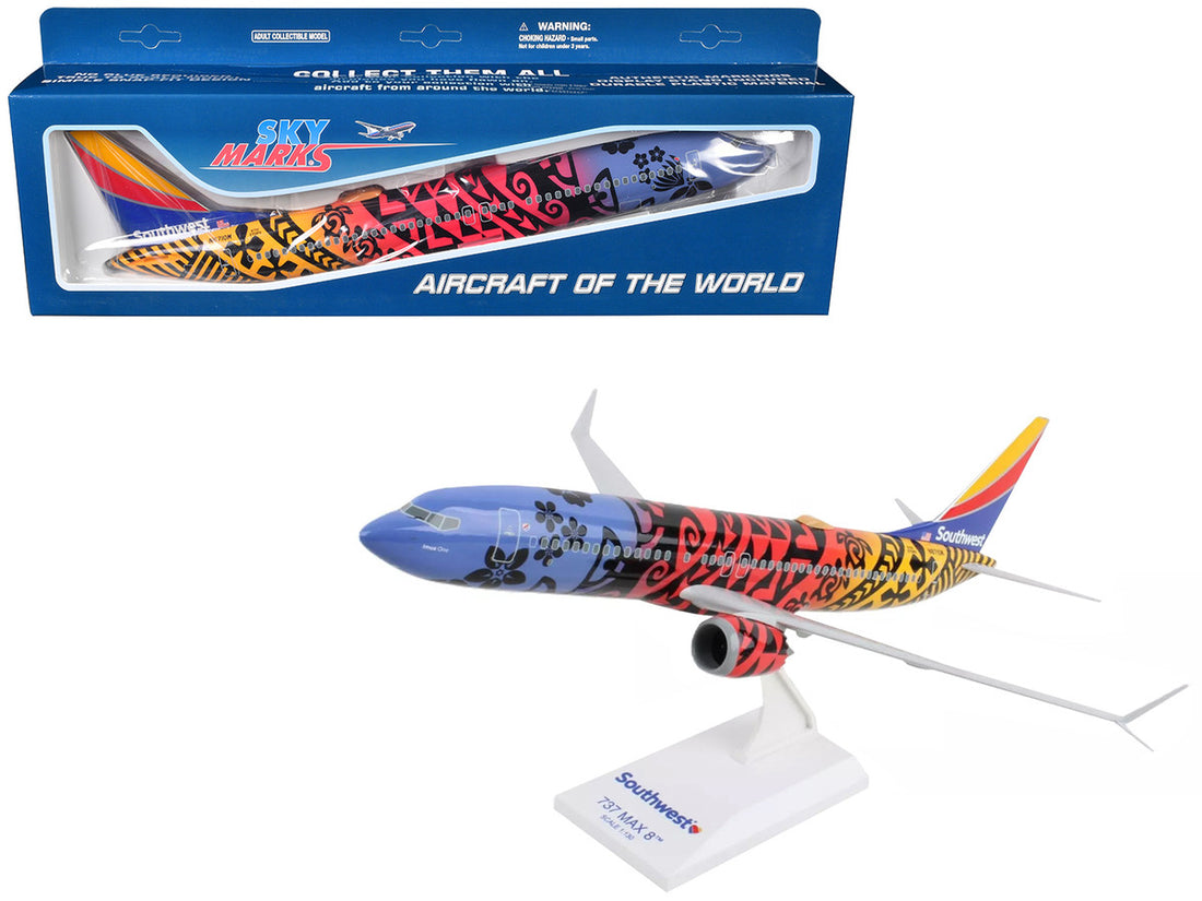 Boeing 737 MAX 8 Commercial Aircraft "Southwest Airlines - Imua One" (N8710M) Hawaiian Graphics (Snap-Fit) 1/130 Plastic Model by Skymarks-2