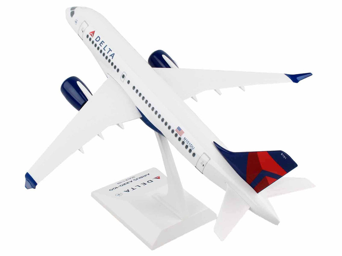 Airbus A220-100 Commercial Aircraft "Delta Air Lines" (N101DU) White with Red and Blue Tail (Snap-Fit) 1/100 Plastic Model by Skymarks-2