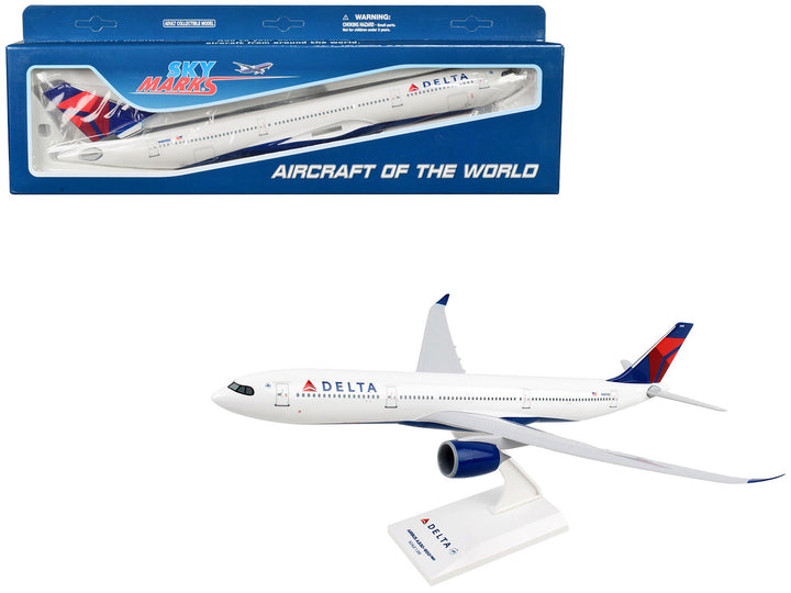 Airbus A330-900 Commercial Aircraft with Landing Gear "Delta Air Lines" (N401DZ) White with Blue and Red Tail (Snap-Fit) 1/200 Plastic Model by Skymarks-0