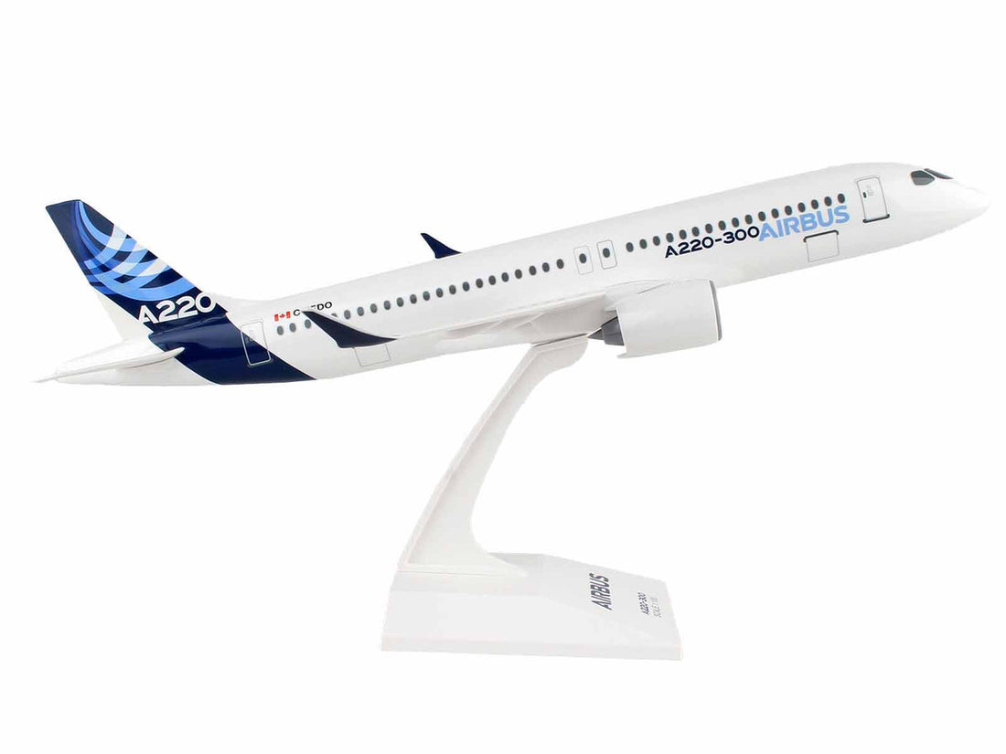 Airbus A220-300 Commercial Aircraft "Airbus" (C-FFDO) White with Blue Tail (Snap-Fit) 1/100 Plastic Model by Skymarks-3