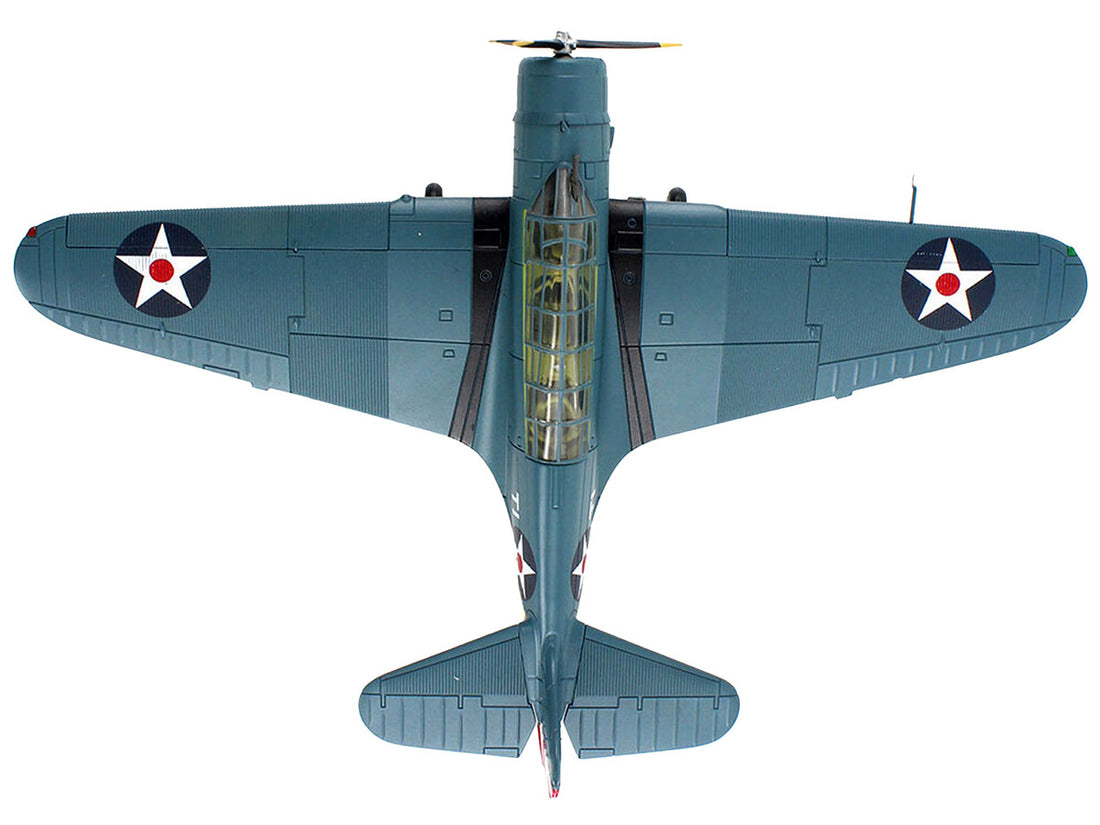 Douglas TBD-1 Devastator Bomber Aircraft "Lt. Cdr. James Brett VT-2 USS Lexington" (1942) United States Navy "SkyMax Models" Series 1/72 Diecast Model by Hobby Master-2